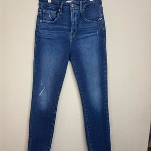 Good American Good Legs Crop Skinny Jeans 8/29 Raw Hem High Rise